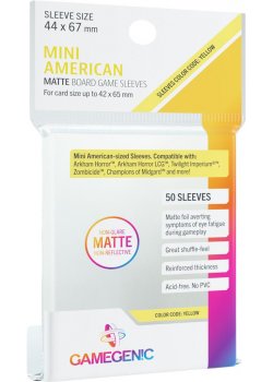 Gamegenic Board Game Sleeves: 44x67mm Matte Mini American - Color Code: Yellow